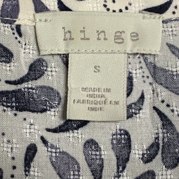 Hinge Airy Top Viscose Floral Women S Long Sleeve Pullover Notch V Neckline - Picture 7 of 13